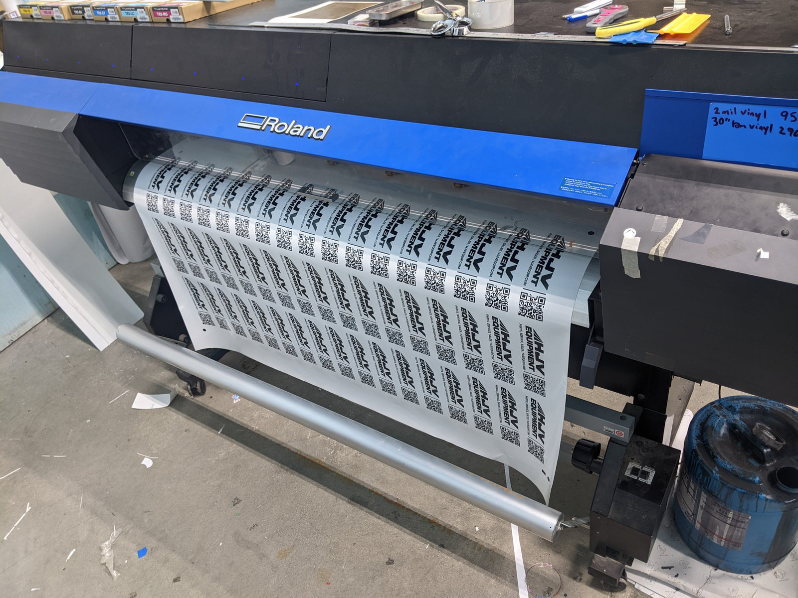 Large format printer at the Streamside Signs shop